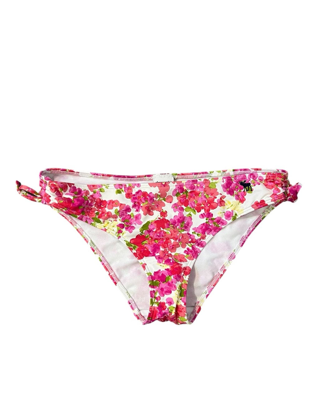 EUC Abercrombie Kids Bikini Swimsuit Bottoms in White /Pink/Red Floral